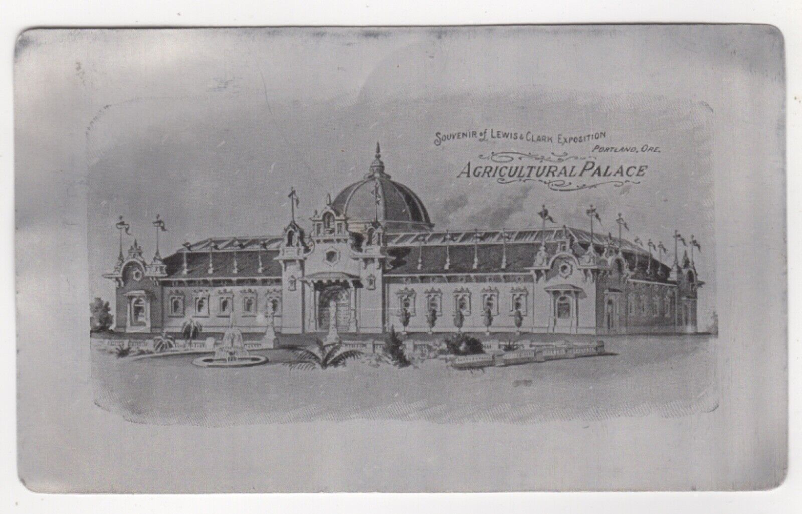 1905. Aluminium Postcard. Lewis & Clark Exposition, Portland. Rare.