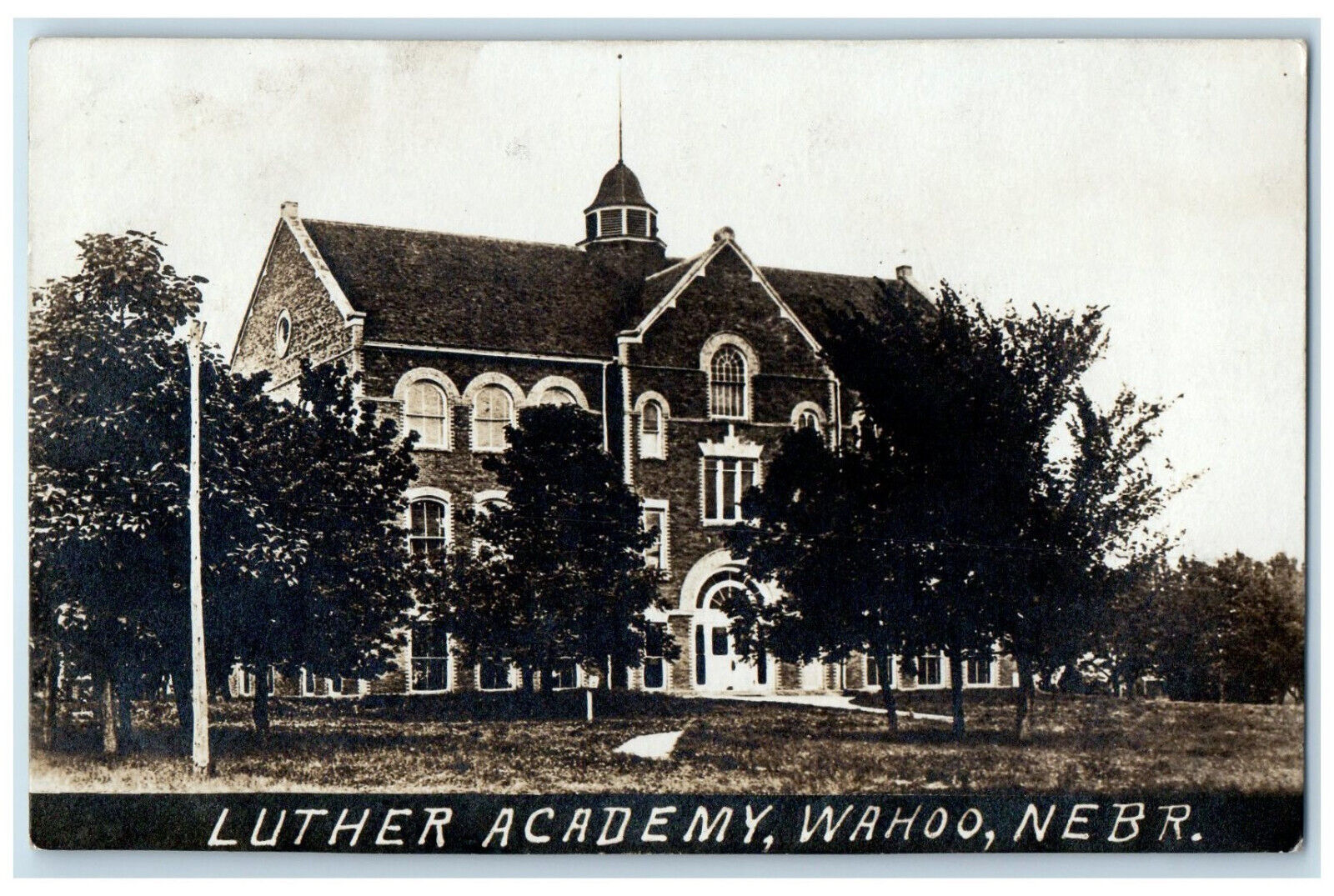 1909 Luther Academy Wahoo Nebraska NE Colon NE Posted RPPC Photo Postcard