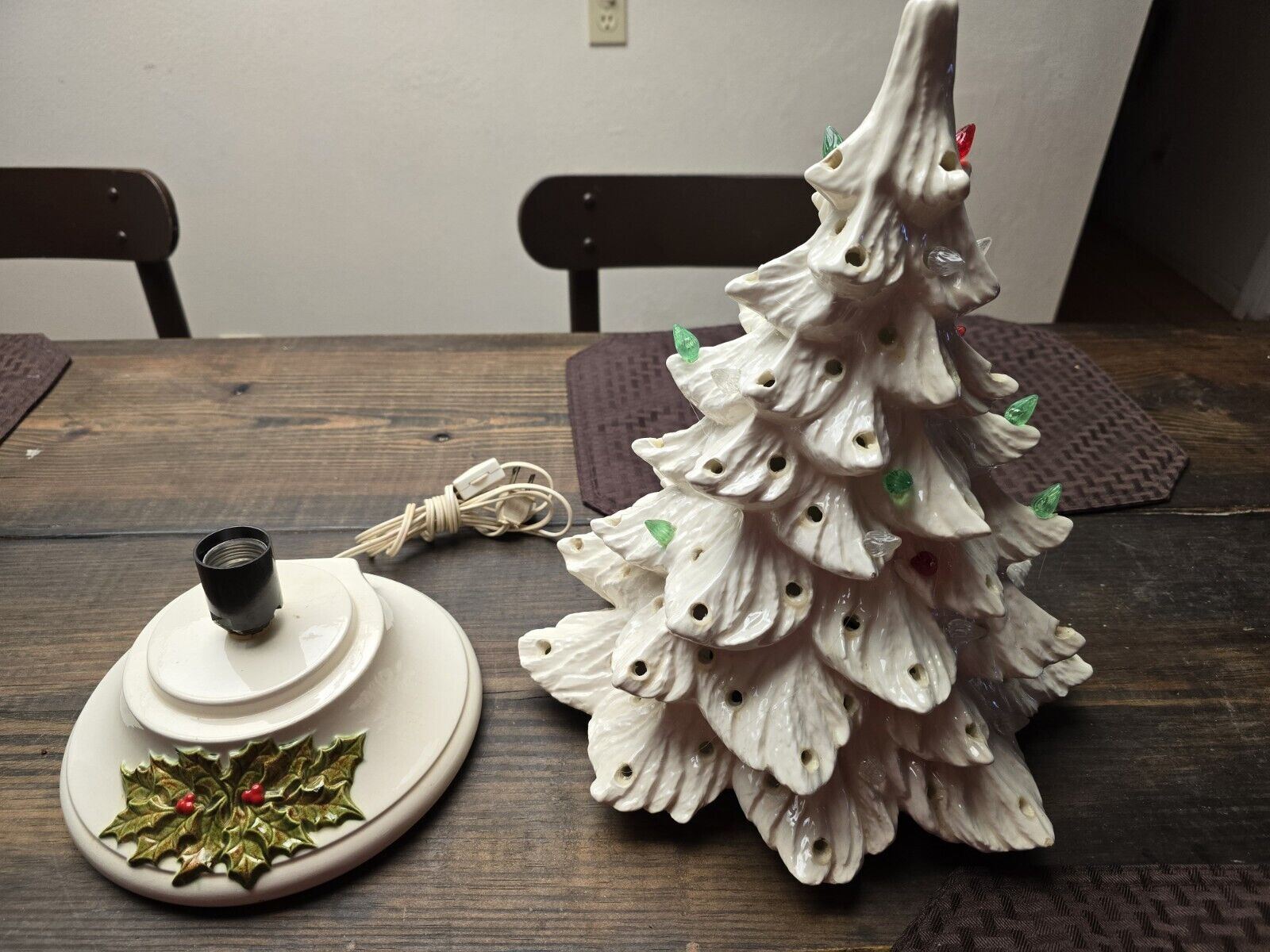 vintage white ceramic christmas tree