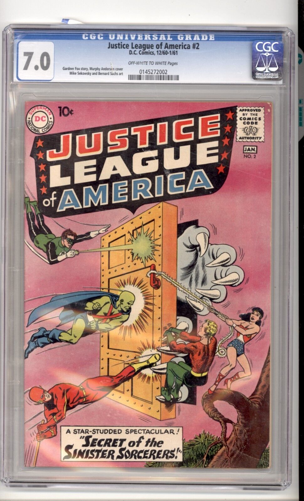 Justice League of America #2 CGC 7.0 Anderson Cover 1961
