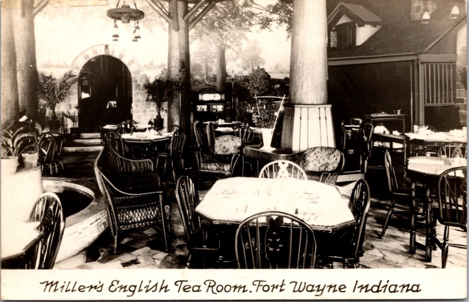 Real Photo Postcard Miller\'s English Tea Room in Fort Wayne, Indiana