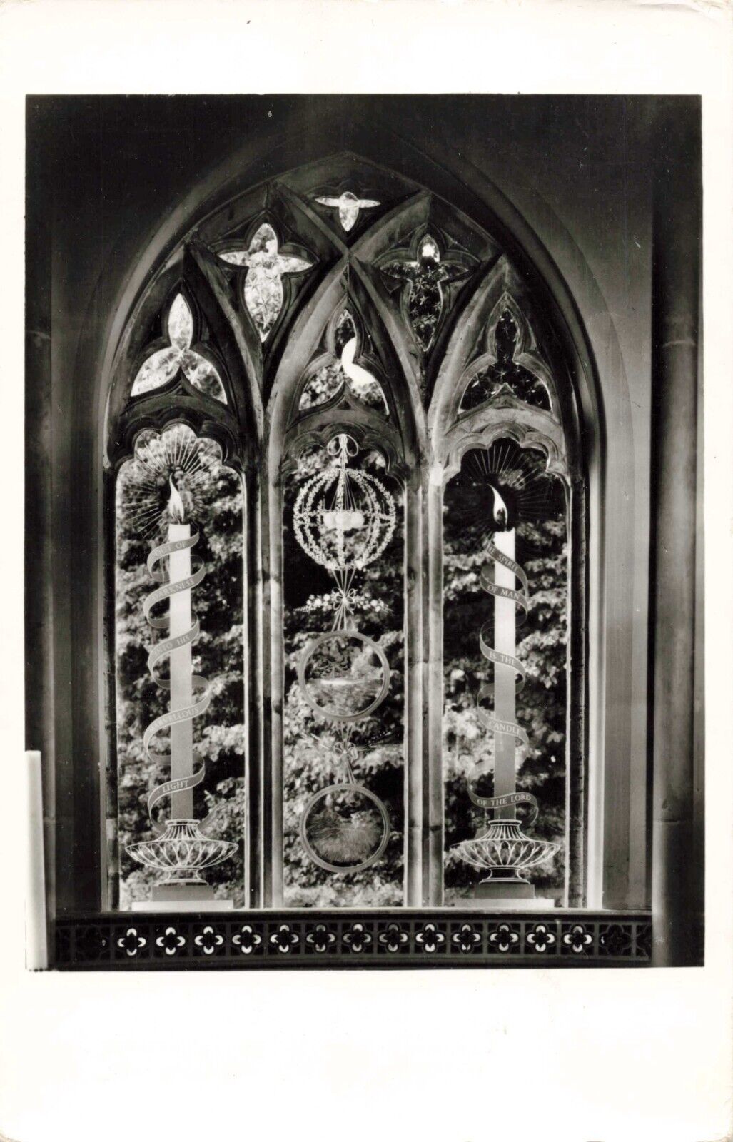 Moreton England UK, St. Nicholas Church Window, Vintage RPPC Real Photo Postcard