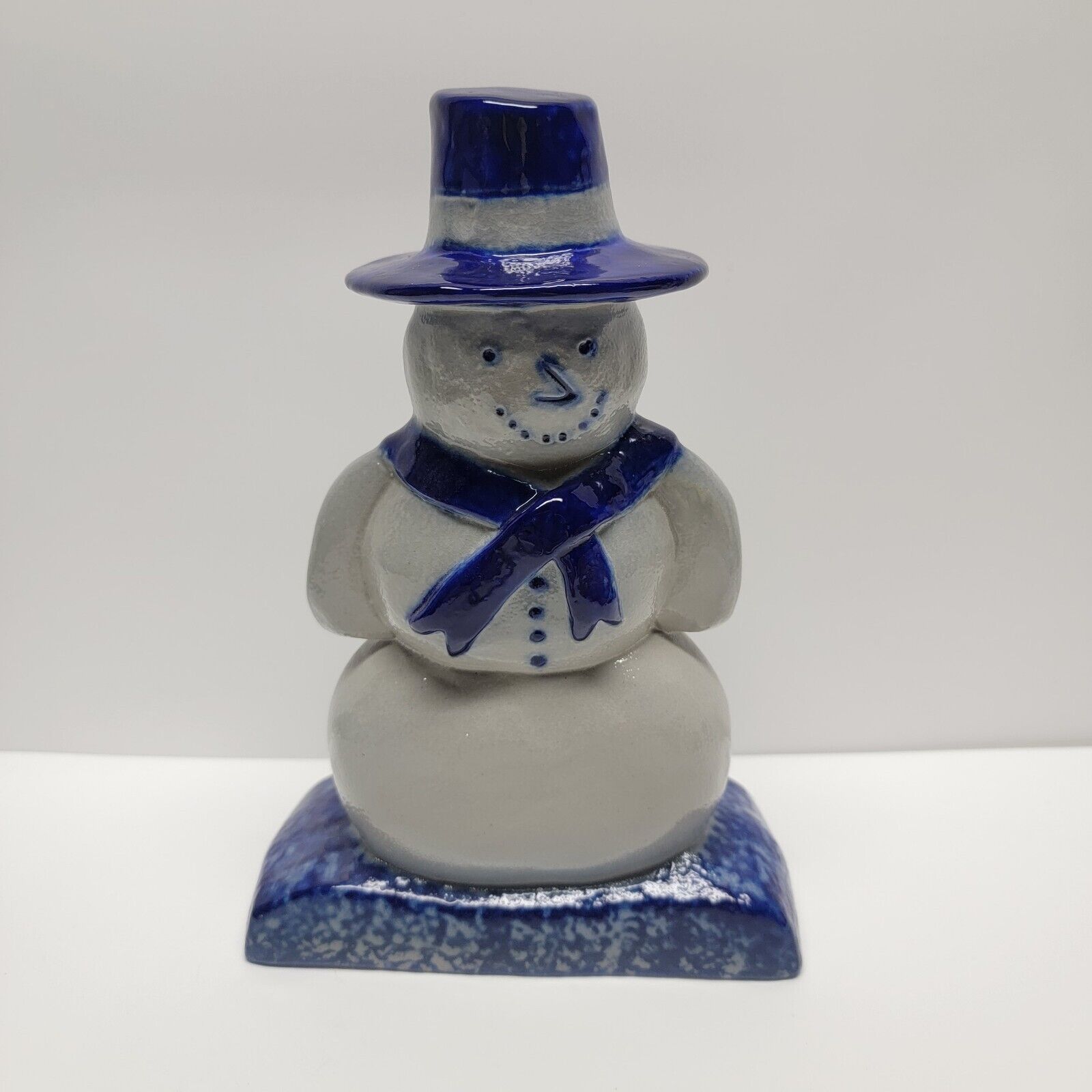 Vintage Signed Eldreth Pottery Jolly Snowman 8.5\