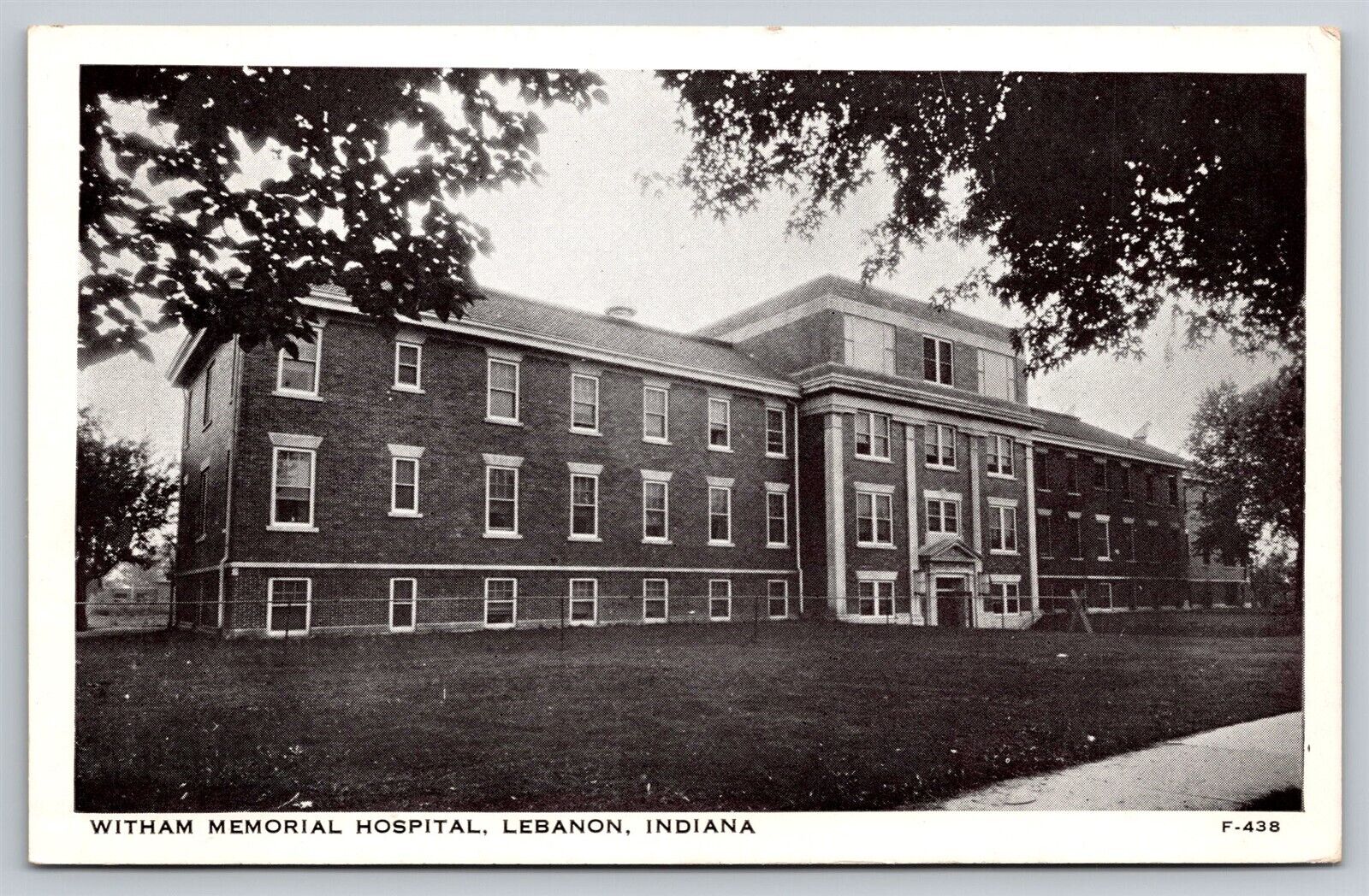 Lebanon IN Witham Memorial Hospital Indiana Vtg Postcard View 1950s