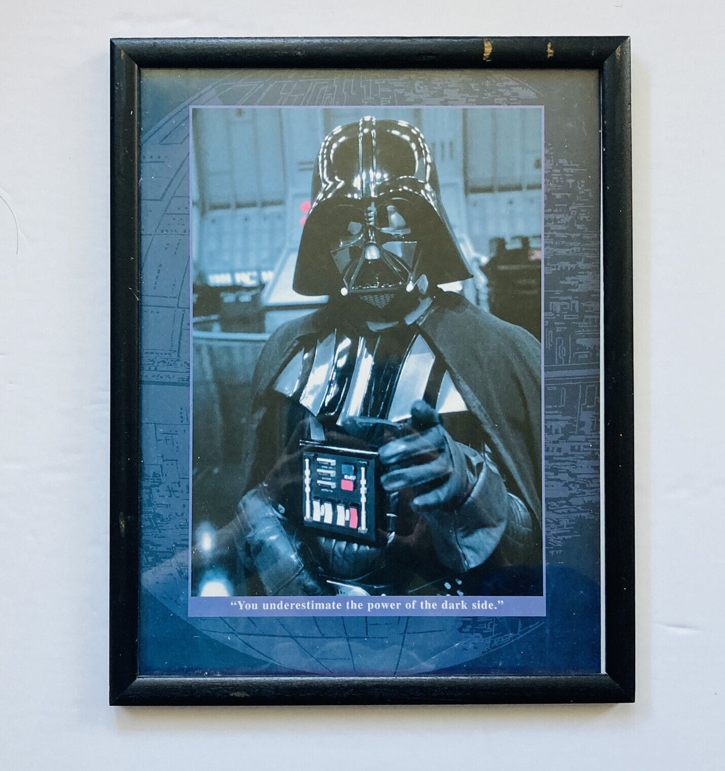 1980s Star Wars Darth Vader Framed “Don’t Underestimate The Power of Dark Side”