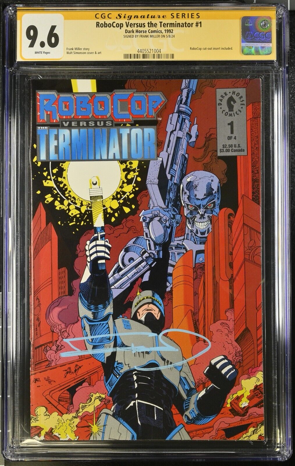RoboCop Versus Terminator #1 CGC SS 9.6 Signed by Frank Miller Dark Horse 1992