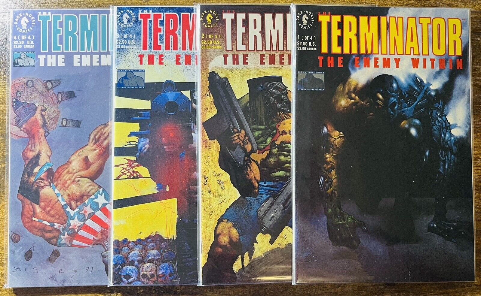 THE TERMINATOR THE ENEMY WITHIN 1-4 COMPLETE SET DARK HORSE COMICS 1991 B