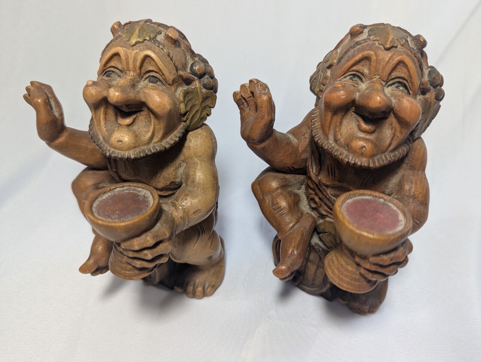 Anri Italy Italian Wood Carved Musical Folk Salvans Gnome Troll Bacchus Dionysus