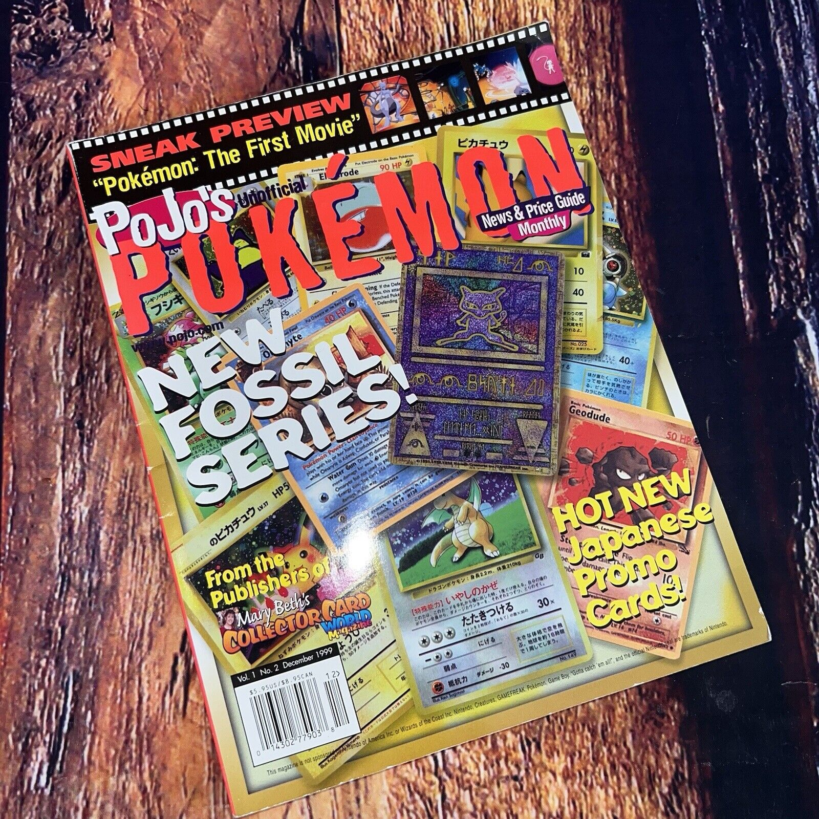 VTG Pokemon Pojo's New Fossil Series December 1999 Vol 1 No 2 Cards Images