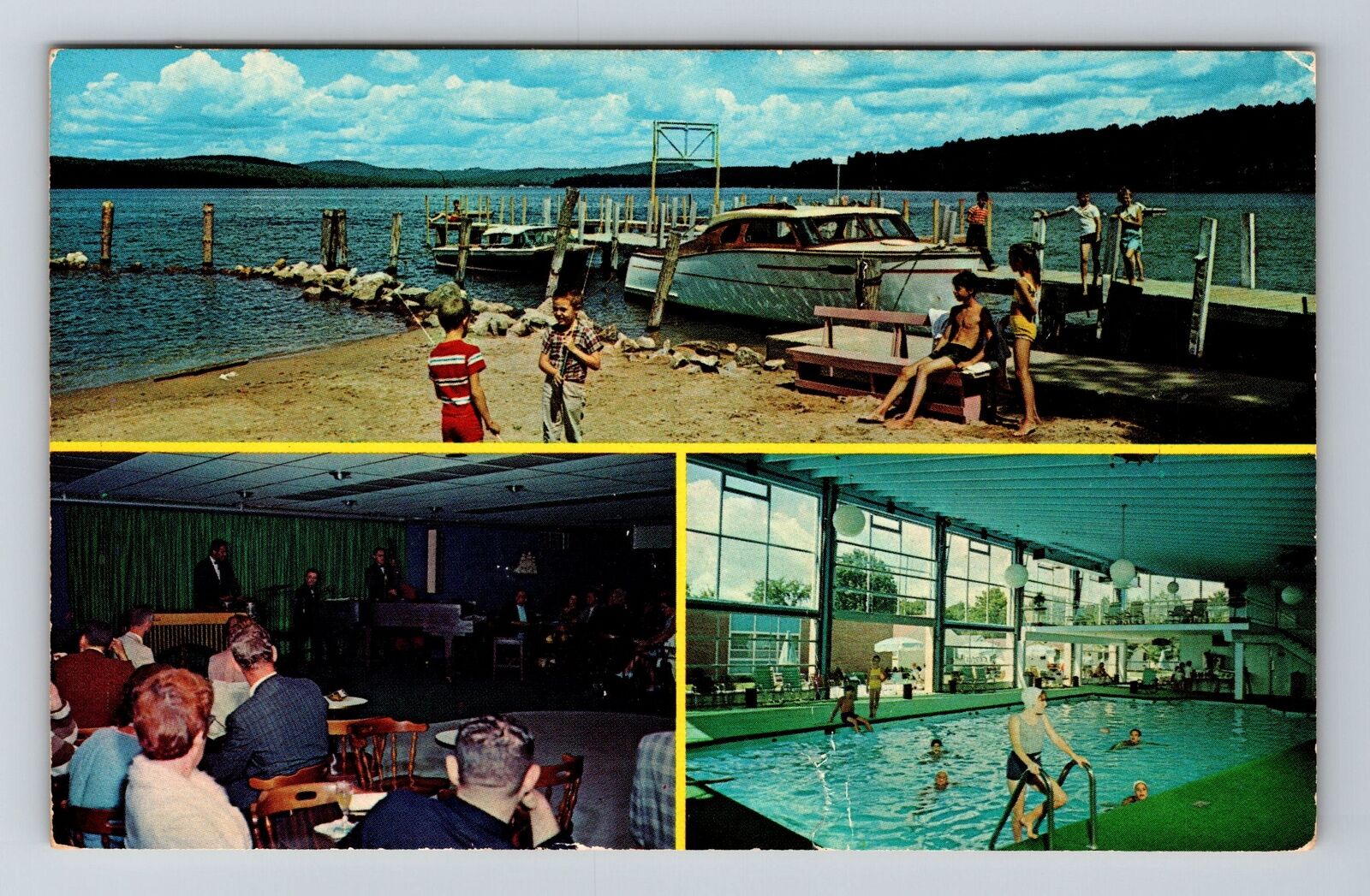 Laconia NH-New Hampshire Lake Front Margate Resort Antique Vintage Postcard