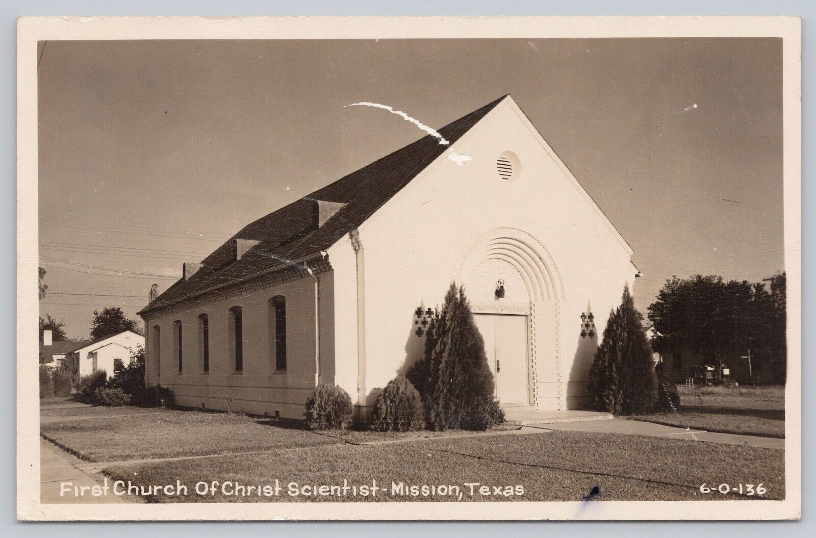 Vtg Mission, Texas First Church of Christ Scientist RPPC Real Photo Postcard