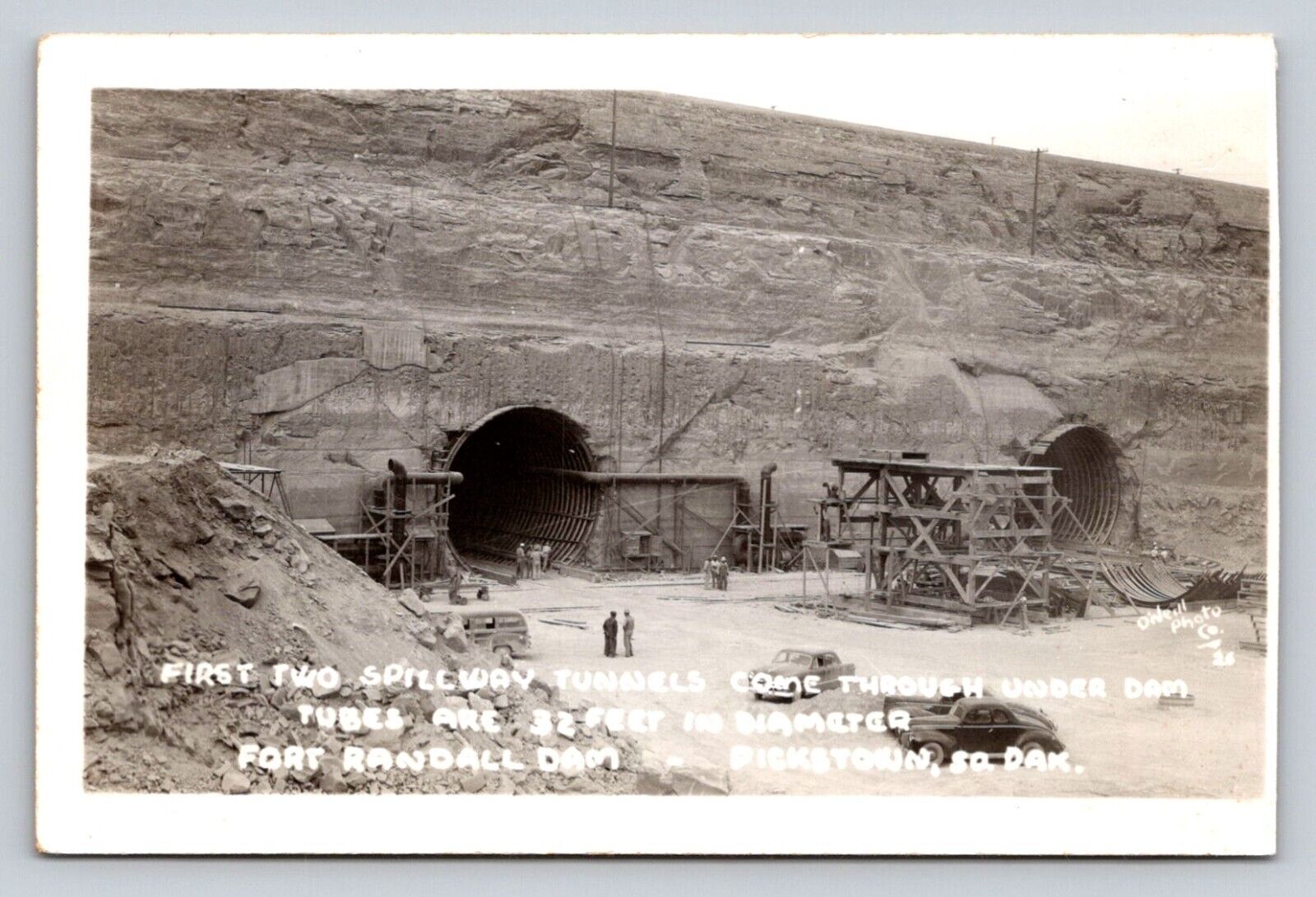 RPPC First Spillway Tunnels Construction Fort Randall Dam Real Photo P450