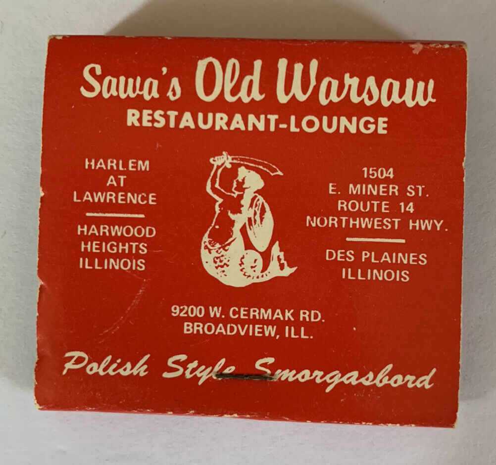 Sawa’s Old Warsaw Restaurant & Lounge Vintage Matchbook Travel Souvenir