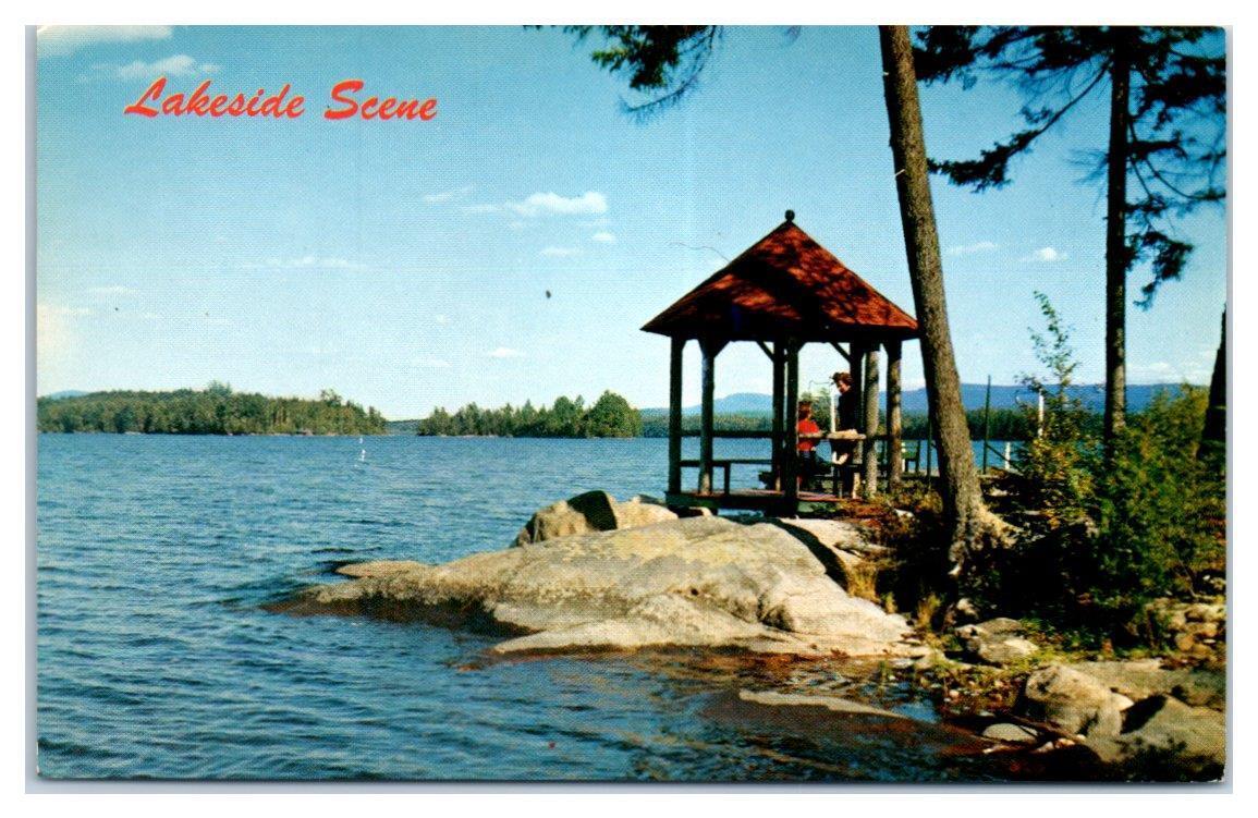 Lakeside Scene Unused Postcard