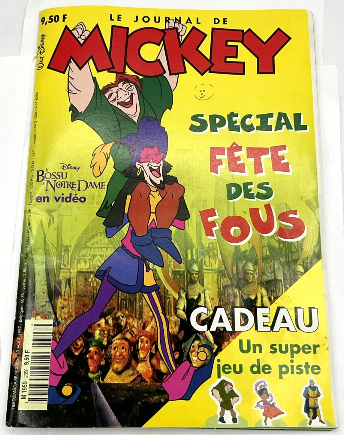 Scarce Le Journal De Mickey French Disney Magazine August 1997 Hunchback