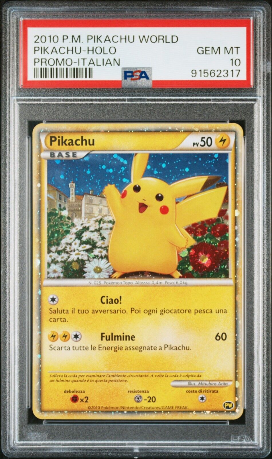 Pokemon Pikachu World Italian Collection Promo Japanese Holo PSA 10 Gem Mint