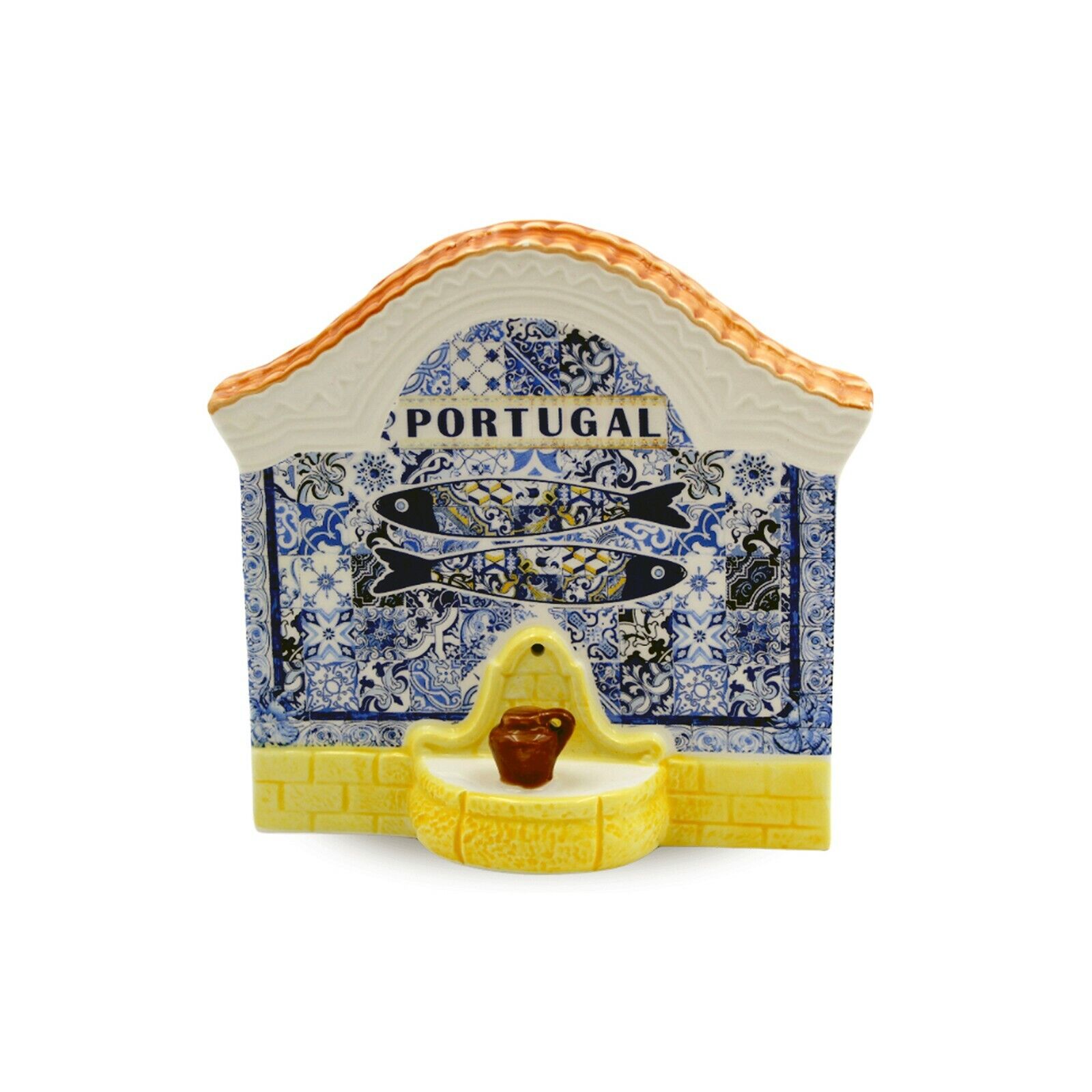 Decorative Portugal Tile and Sardine Ceramic Souvenir, Gift from Portugal