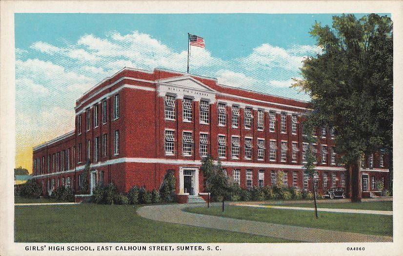 Postcard Girls\' High School East Calhoun Street Sumter SC 