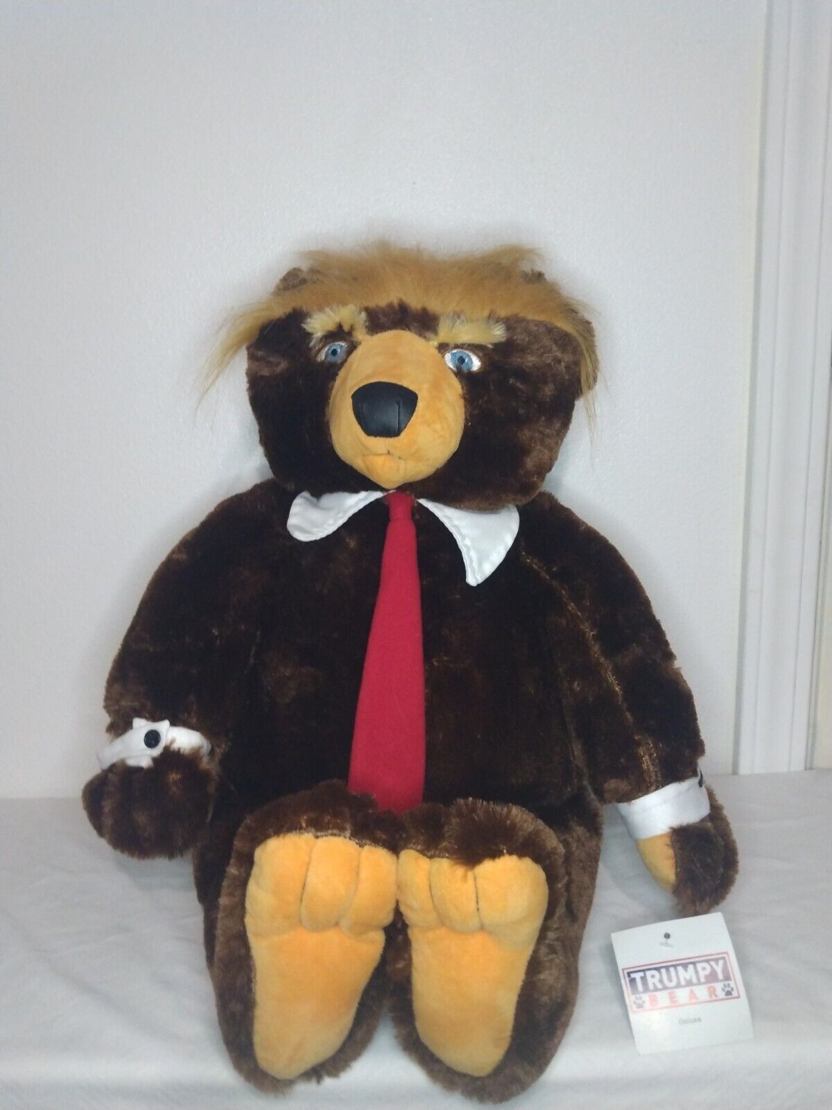 Donald Trump Teddy Bear Plush W/ American Flag 2017 Trumpy Bear Deluxe 22” New