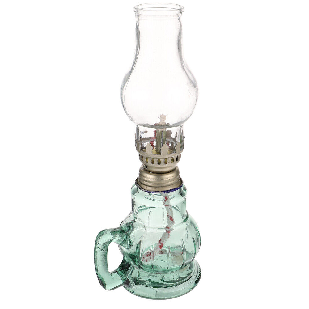 Rustic Oil Lamp Lantern Vintage Glass Kerosene Chamber Oil Lighting Lantern Home