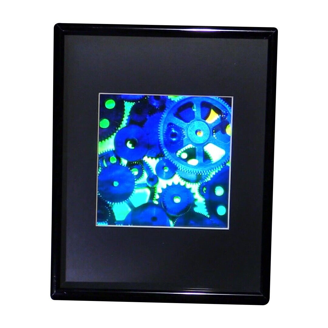 3D GEARS Hologram Picture FRAMED, Collectible EMBOSSED Type Film