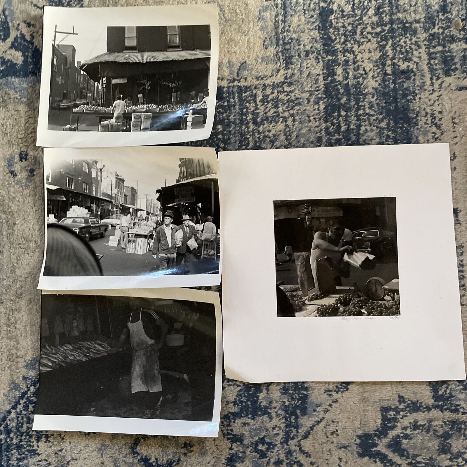Set Of 4 Vintage 1974 Black & White Urban Street Scene Photos Possibly Baltimore