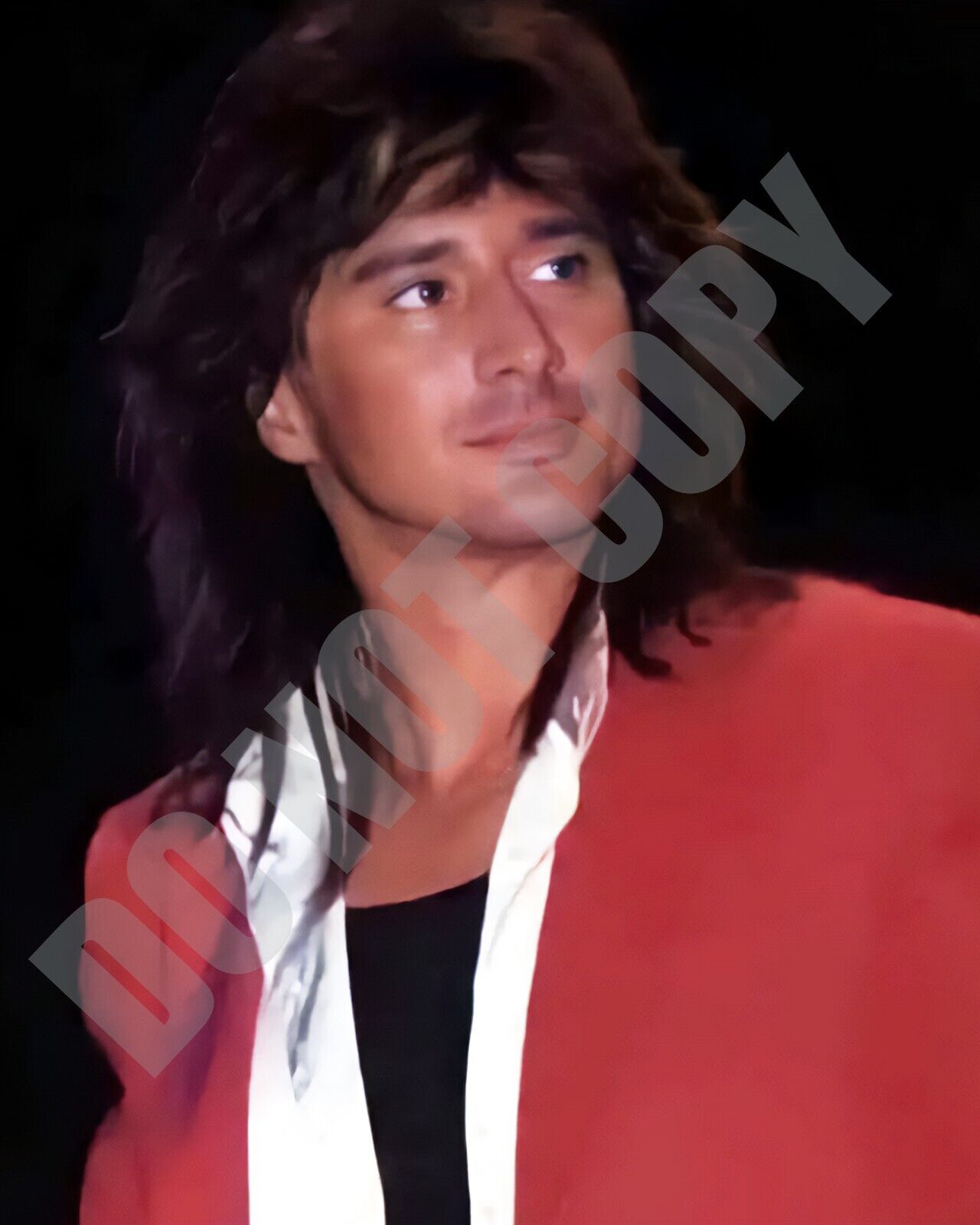 Steve Perry From Journey Dressed In Red During Concert 8x10 Photo