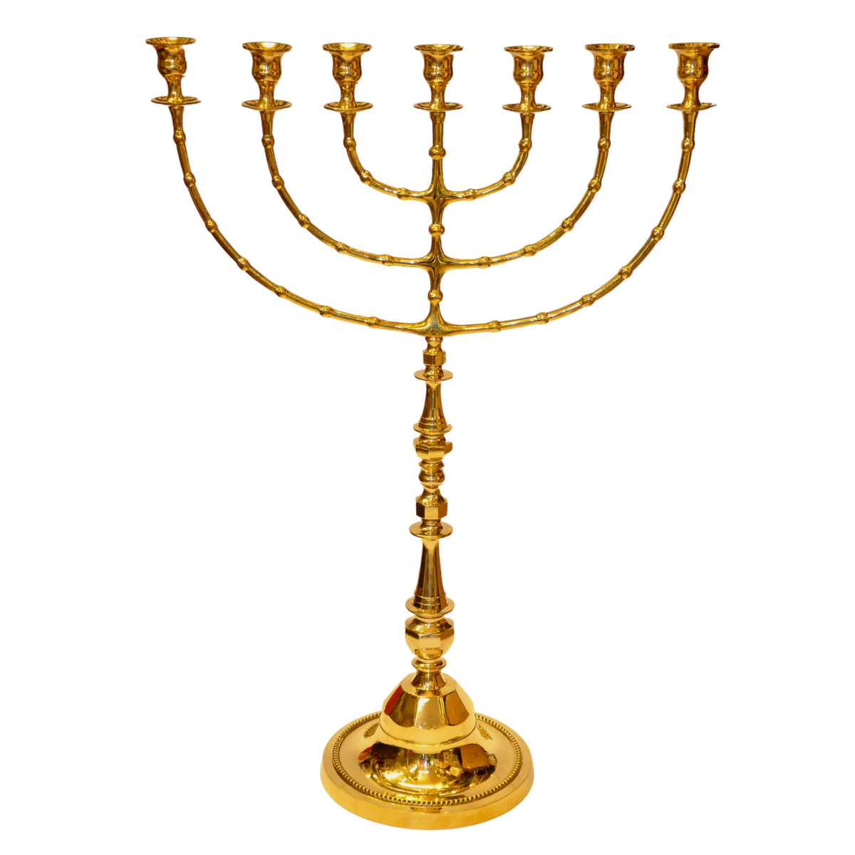Huge Temple Menorah In Gold Plated From Holy Land Jerusalem 35.4″ / 90cm