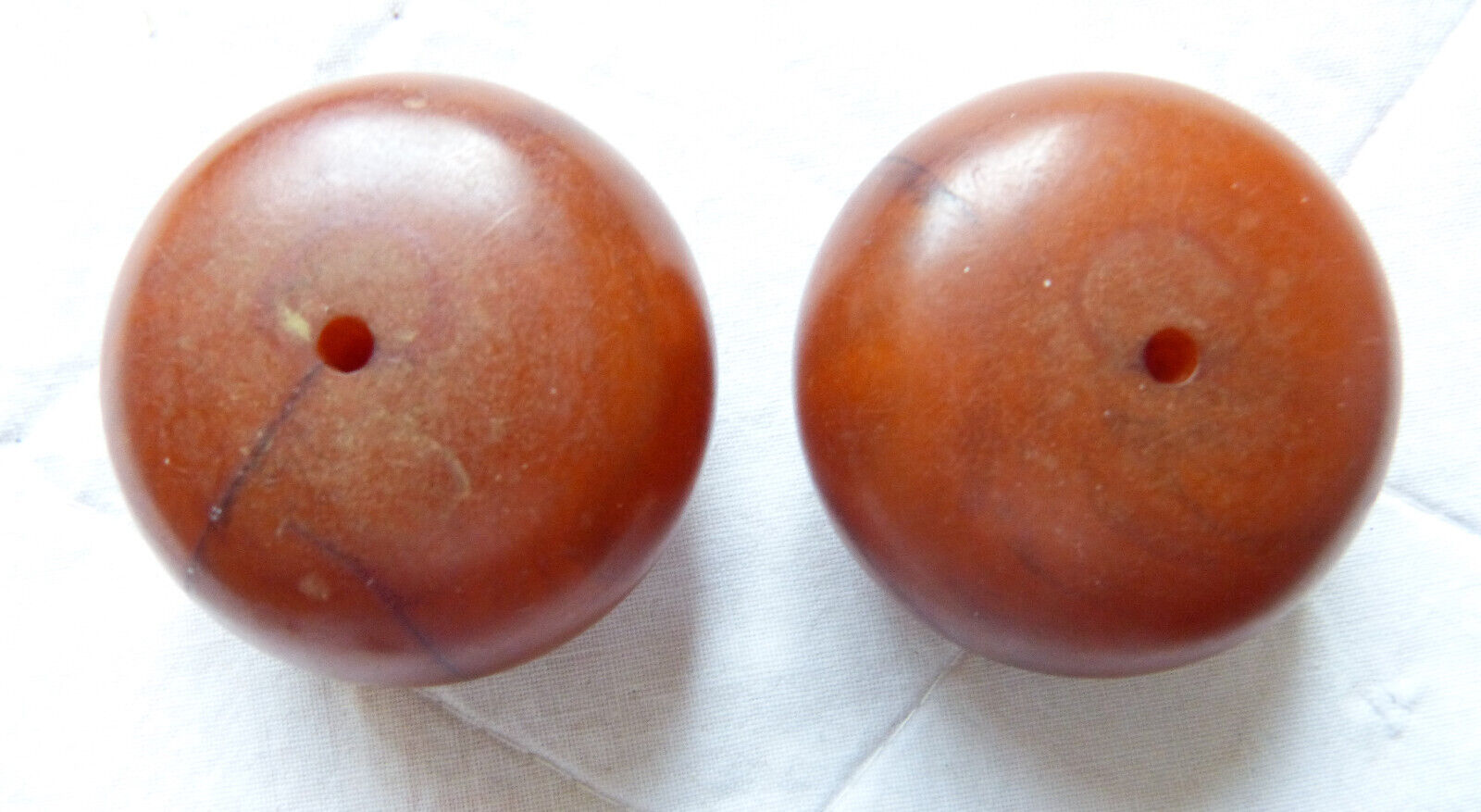 Antique African Amber Beads, 94 g, matching pair