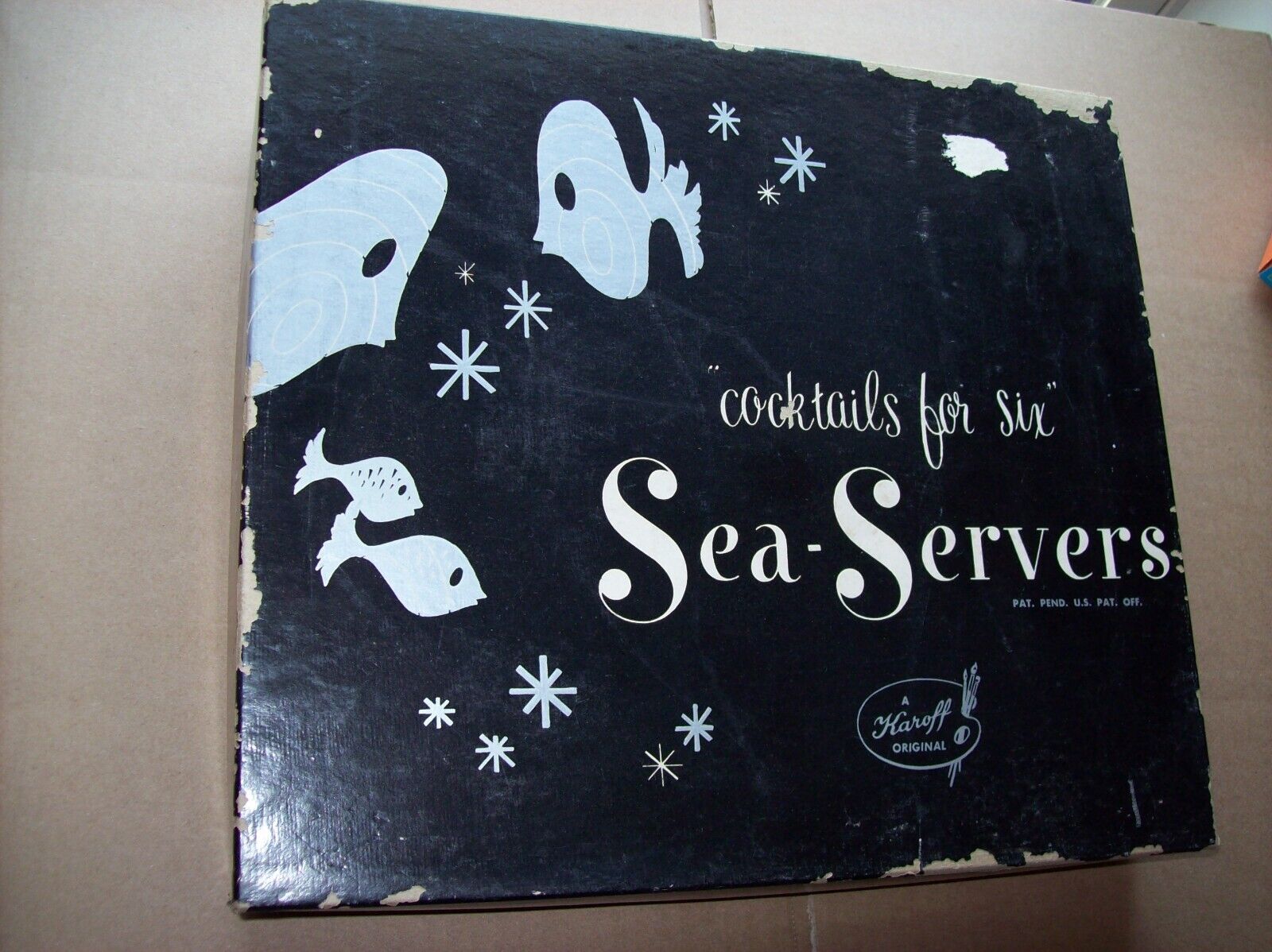 vintage Karoff original Sea-Servers cocktails for six Ca. 1950s in the box NICE