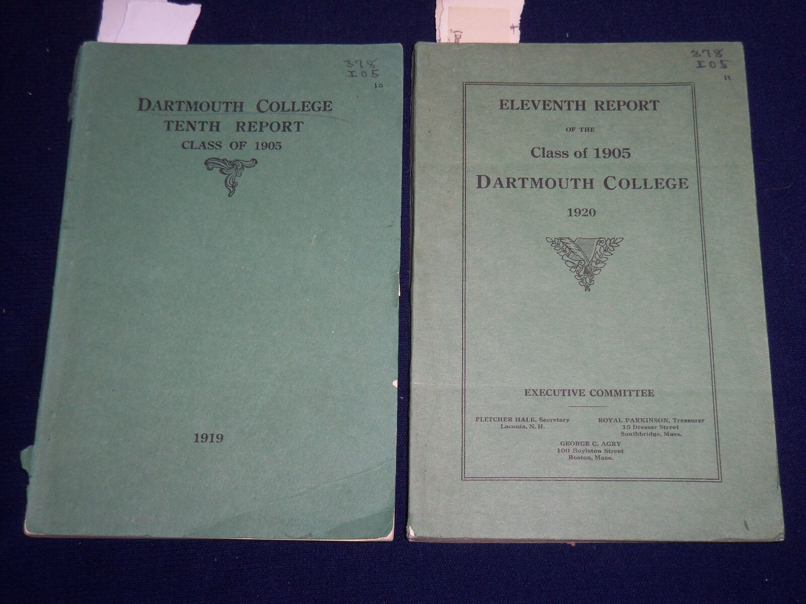 1919-1920 DARTMOUTH REPORTS OF CLASS OF 1905 LOT OF 2 ISSUES - K 508