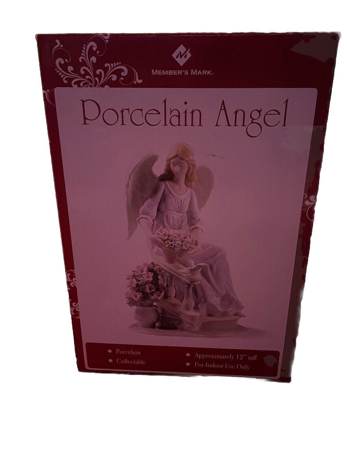 Members Mark 11 Inch Porcelain Angel Figurine Sitting With Dove