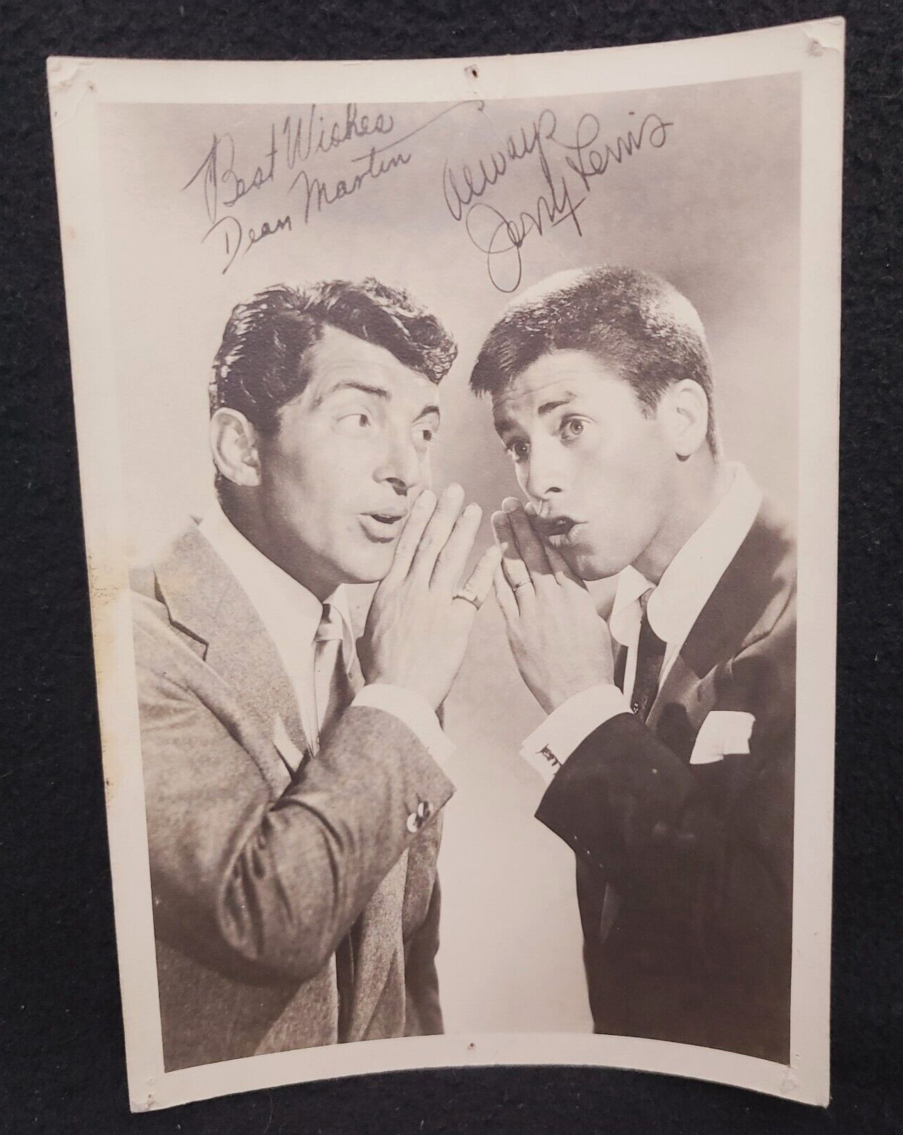 Funny Shot of DEAN MARTIN & JERRY LEWIS Whispering 1957 Press Photo
