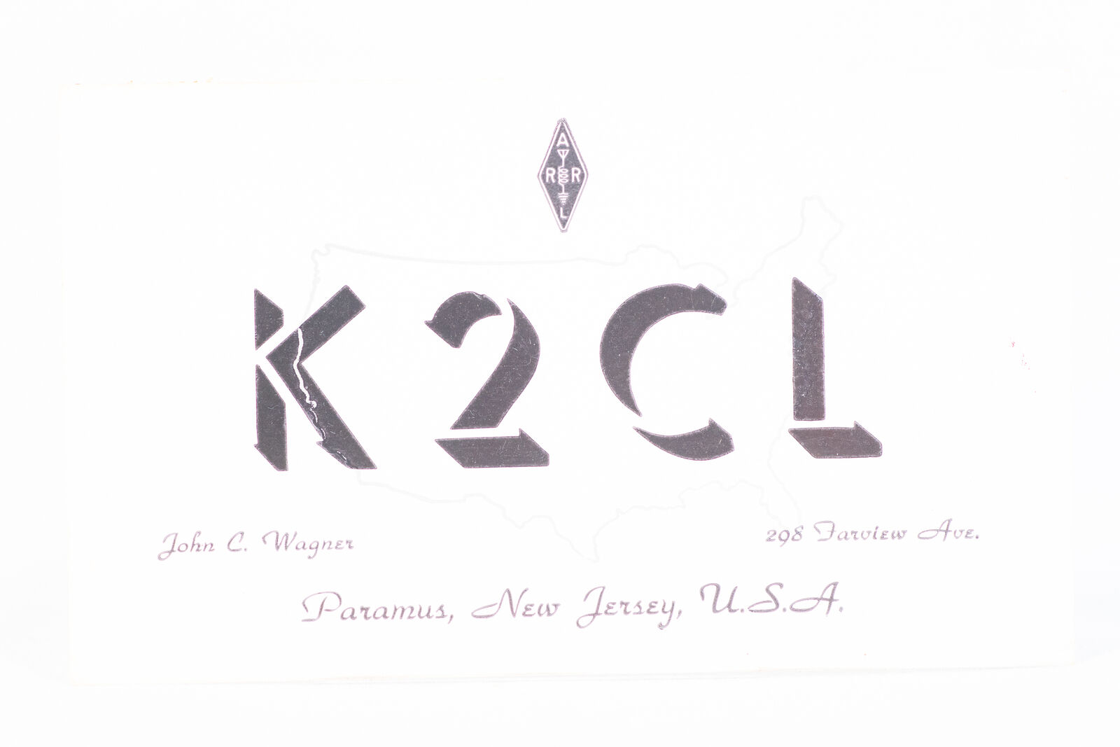 1951 Amateur Ham Radio QSL Card Paramus New Jersey K2CL John Wagner