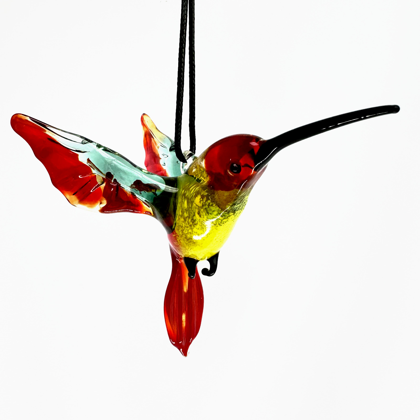 Hummingbird Pendant Hanging Figurine Hand Blown Art Glass Murano 2.5*3*4.5 inch