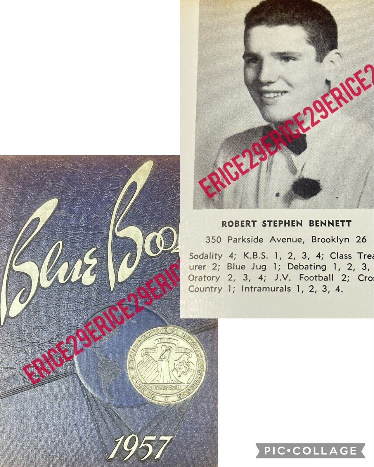 1957 Bklyn Prep Yearbook Robert S. Bennett Bill Clinton Monica Lewinsky Scandal