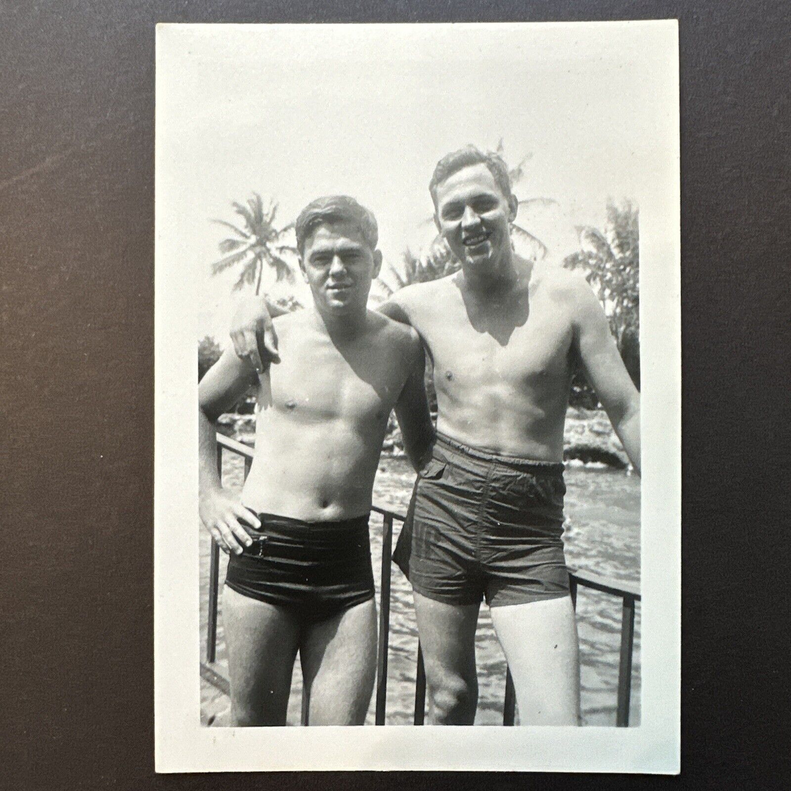 VINTAGE PHOTO “The Two Guys I Went Swimming With” 1944 Original Gay interest Men