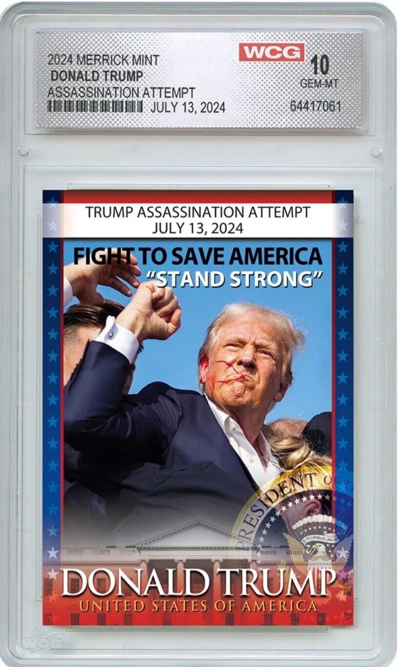 PRESALE - 2024 Merrick Mint Donald Trump Assassination Attempt Card WCG GM-MT 10