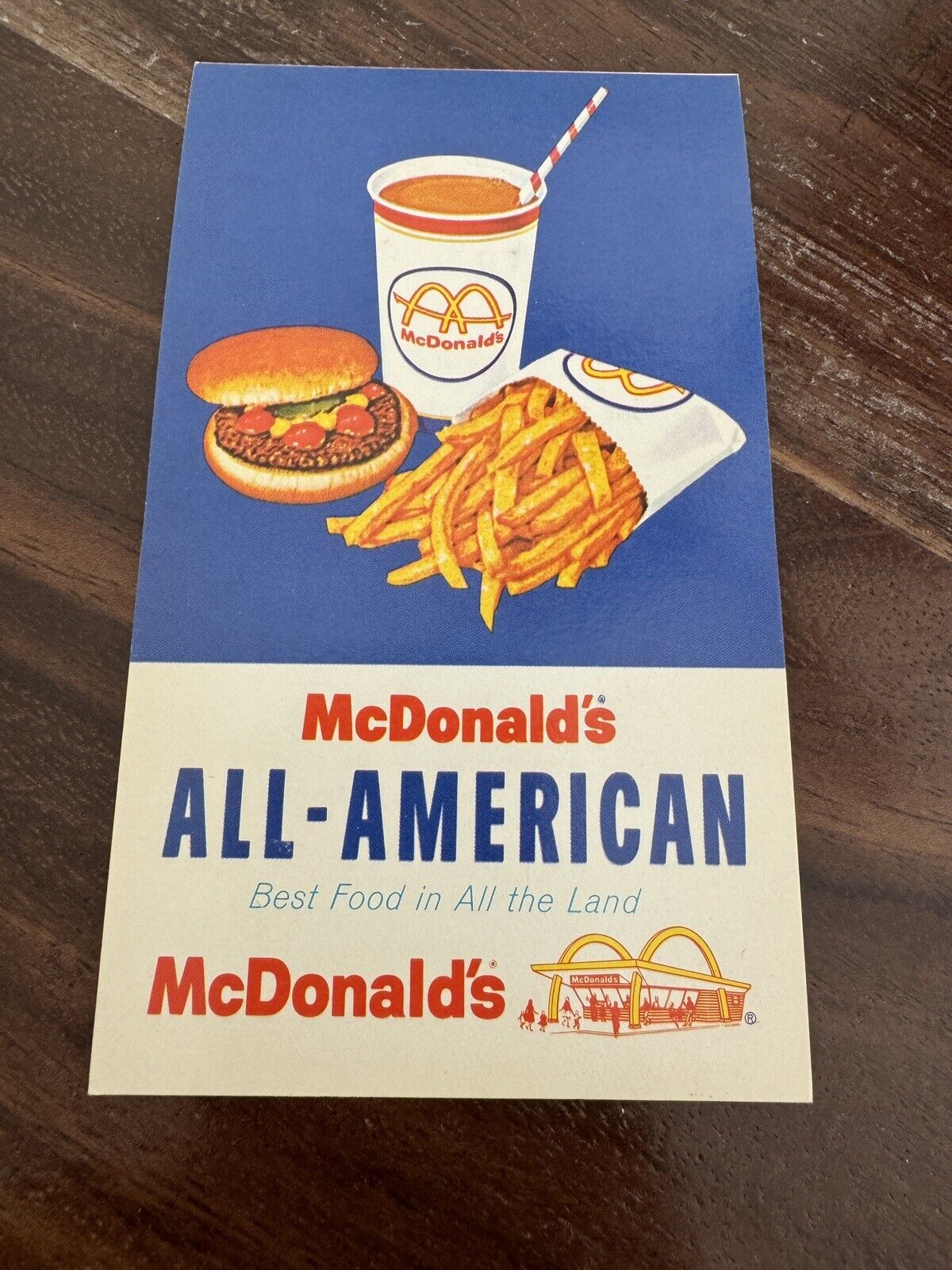 McDonald’s Original 1950’s Free Food Advertising Card Jackson Miss.