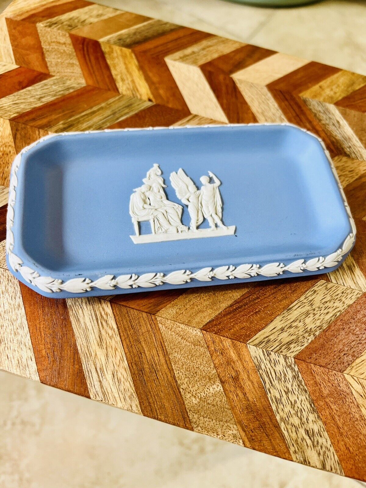 Wedgewood  Jasperware Blue Neo-classical Soap Dish Or Trinket Tray Pin Tray