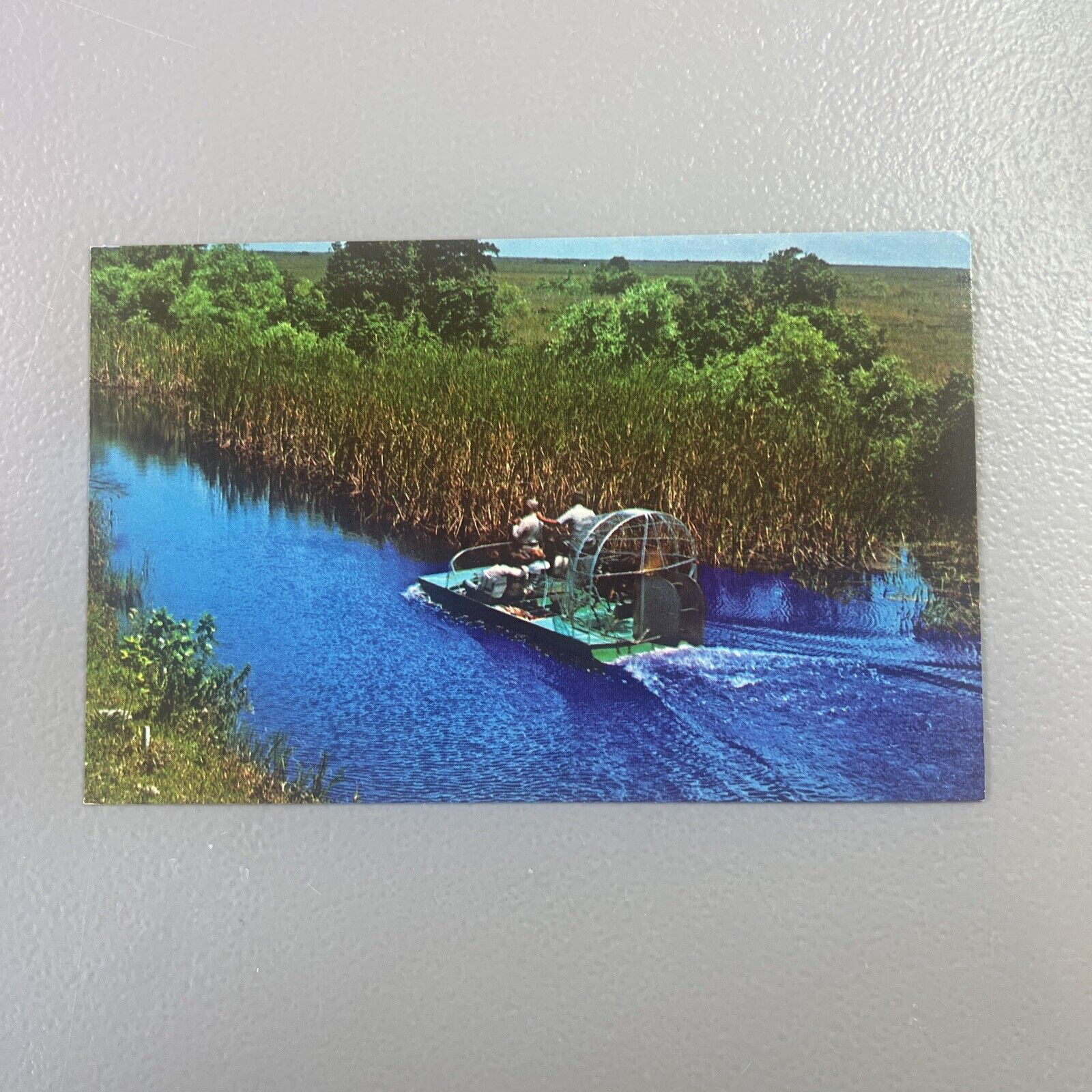 Florida Everglades Airboat Vintage FL Postcard Unused
