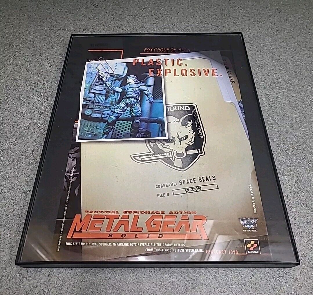 Metal Gear Solid Action Figure 1999 Framed Print Ad  8.5x11 