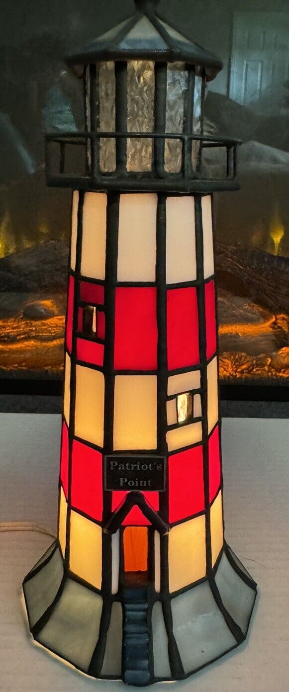 Forma Vitrum Stained Glass patriots point lighthouse Costal  bill job bulb 1994