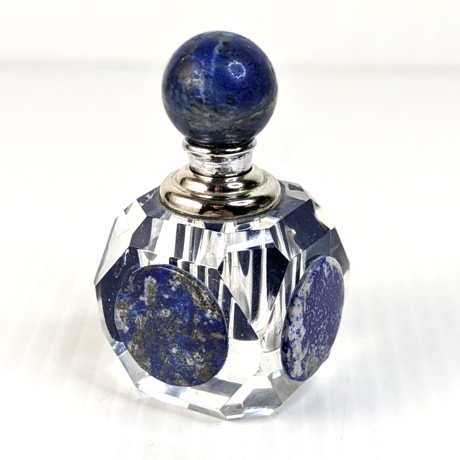 Vintage Lapis Lazuli & Glass Perfume Bottle