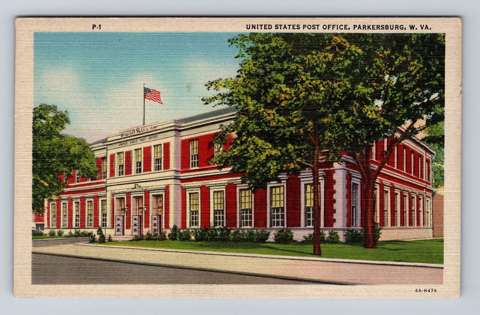 Parkersburg WV-West Virginia, United States Post Office, Vintage Postcard