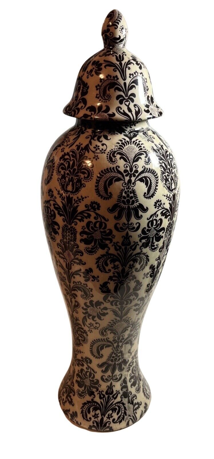 Beautiful Edwardian Decorative Urn Black And White Home Decor 20 Inches Tall
