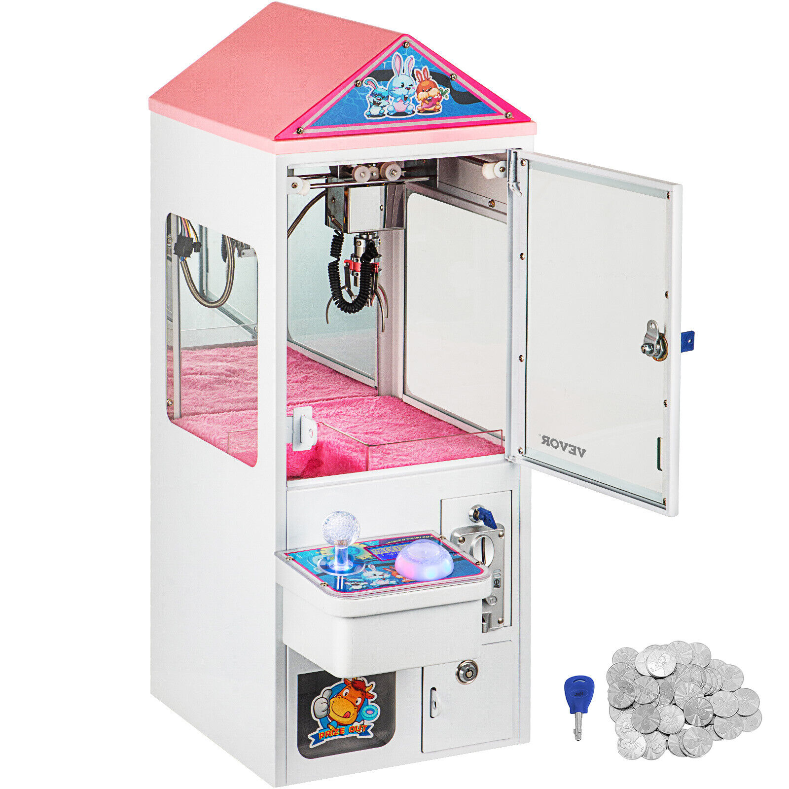 VEVOR Mini Claw Crane Machine Metal Case Bar Candy Toy Catcher Shake-proof 110V