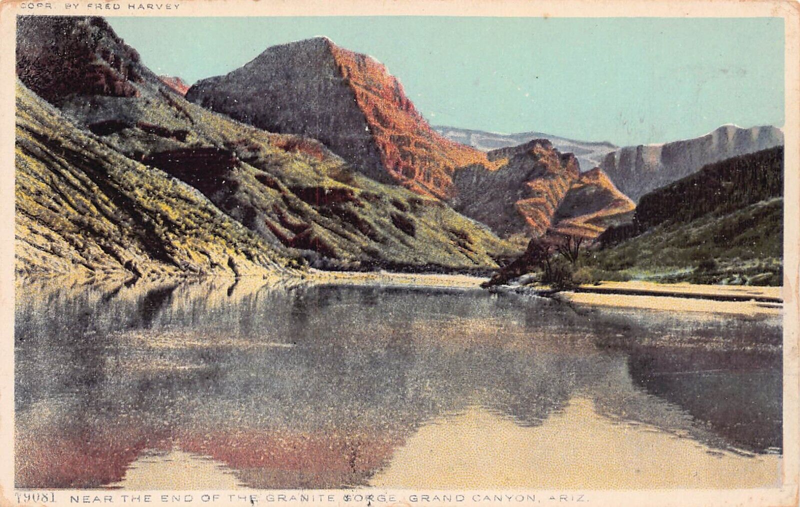 Grand Canyon AZ Arizona Granite Gorge Fred Harvey Vtg Postcard B33