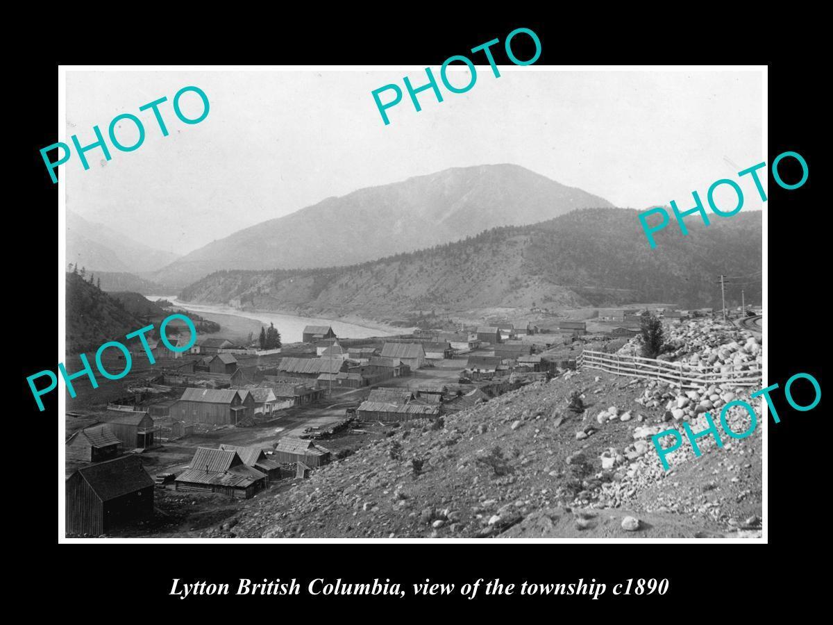 OLD LARGE HISTORIC PHOTO LYTTON BRITISH COLUMBIA VIEW OF THE TOWNSHIP c1890