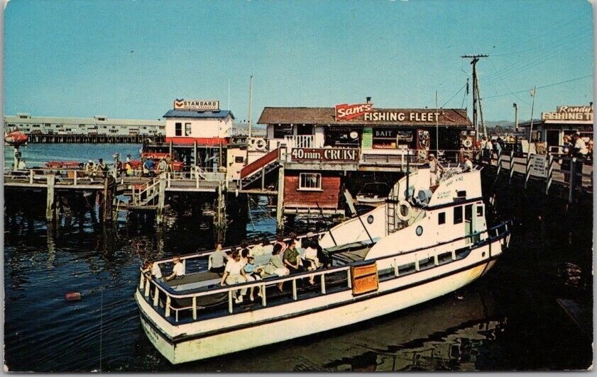 MONTEREY, California Postcard Fisherman's Wharf / Excursion Boat Landing - 1971